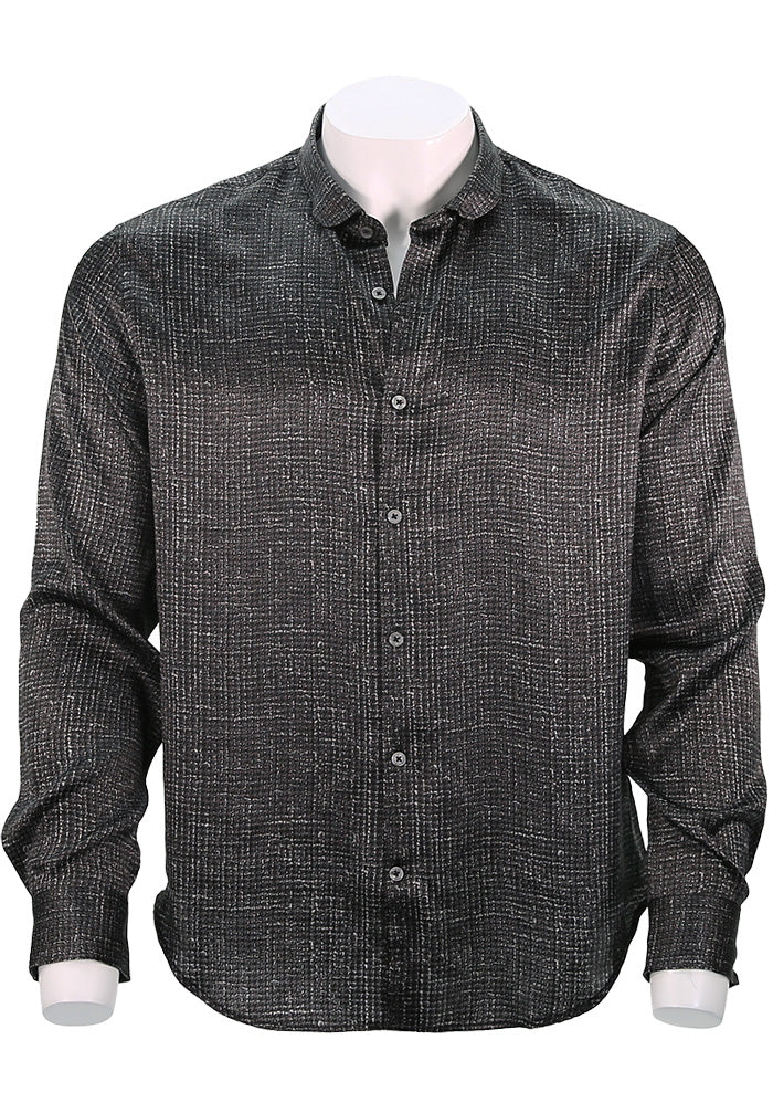 John Varvatos - Long Sleeve Shirt - Black/White - Mondo Uomo - Front View - K4174W25