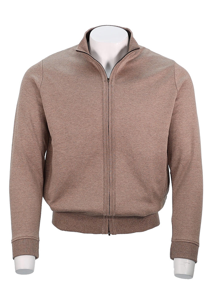 St. Croix Full Zip Cardigan, Walnut Melange