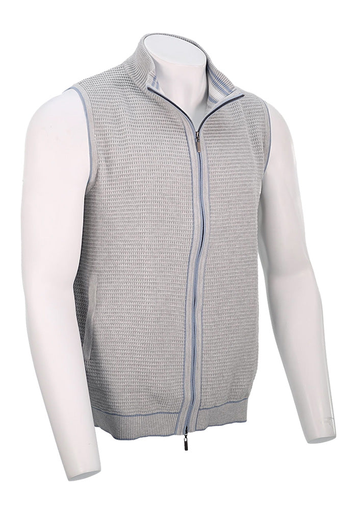 St. Croix Full Zip Vest, LT GREY MARL