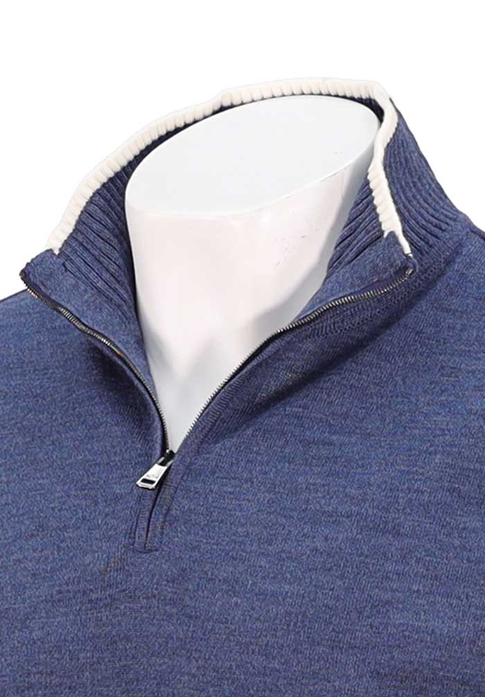 Paul & Shark Pure Wool Half-Zip, Cadet Blue