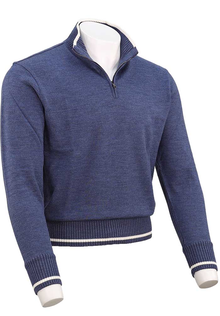 Paul & Shark Pure Wool Half-Zip, Cadet Blue