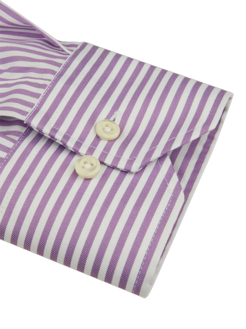 Stenstroms Purple Stripe Twill Shirt Fitted