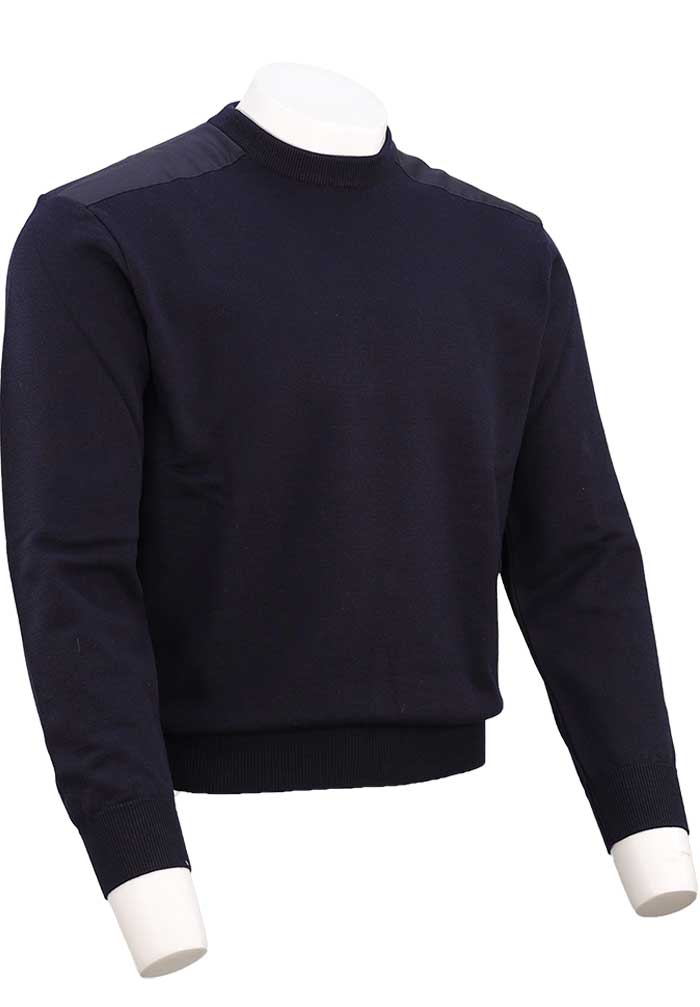 Paul & Shark Merino Extrafine Crewneck, Navy/Taupe