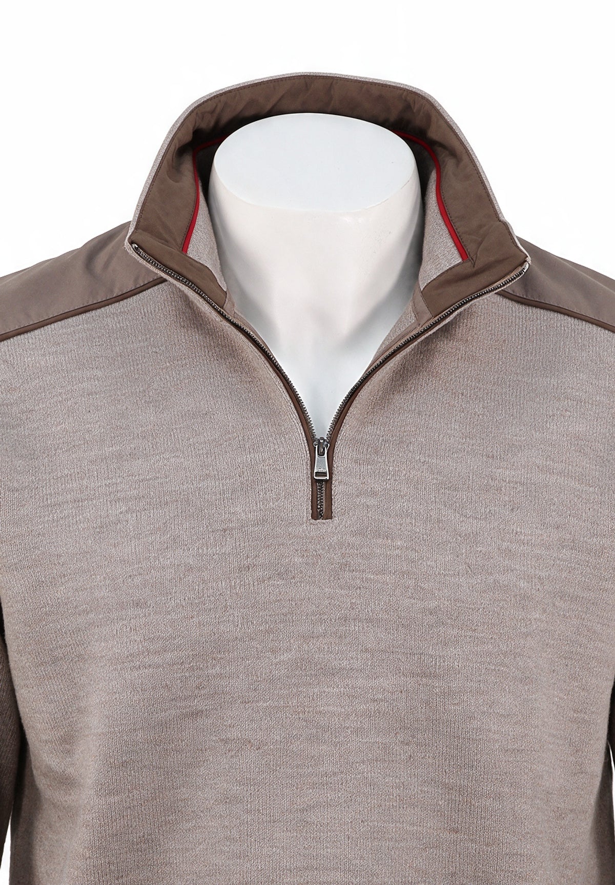 Paul & Shark Pure Wool Typhoon Platinum Half-Zip, Beige — view 2