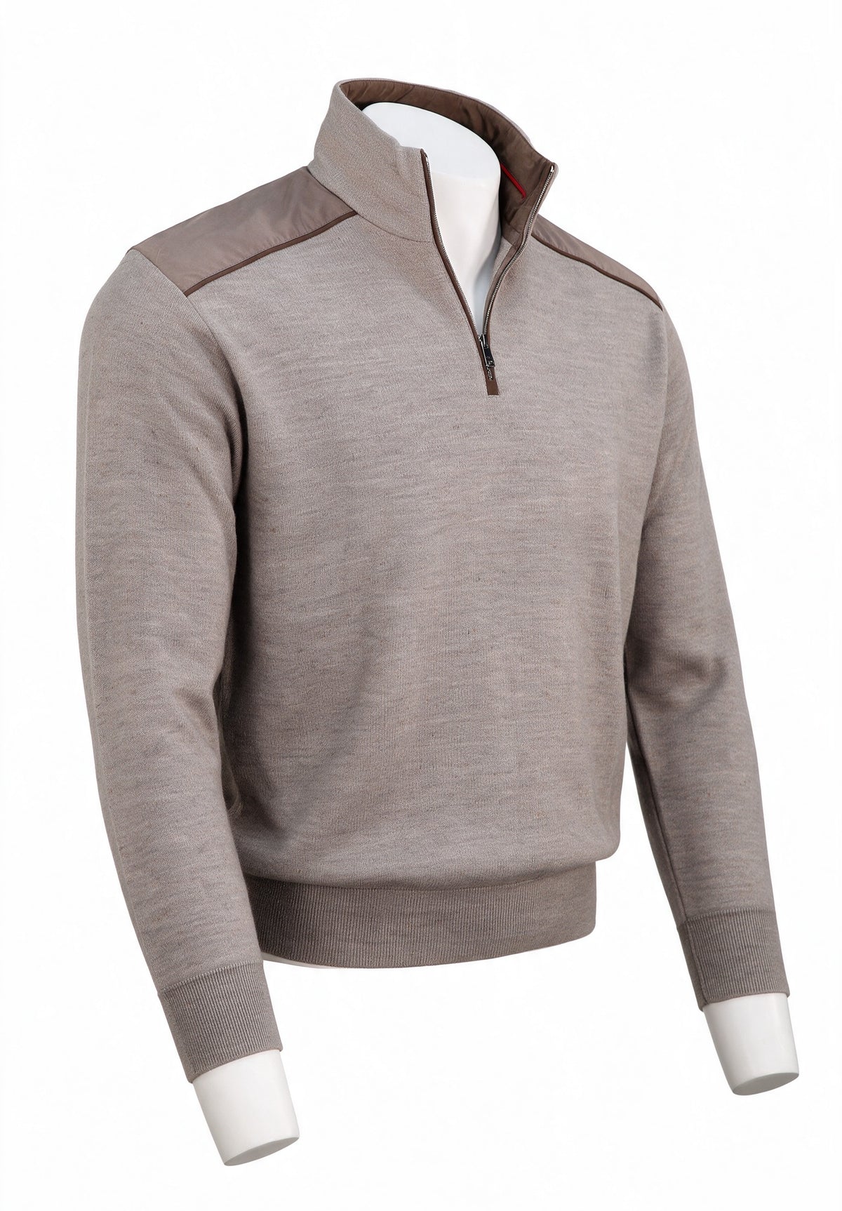 Paul & Shark Pure Wool Typhoon Platinum Half-Zip, Beige — view 3