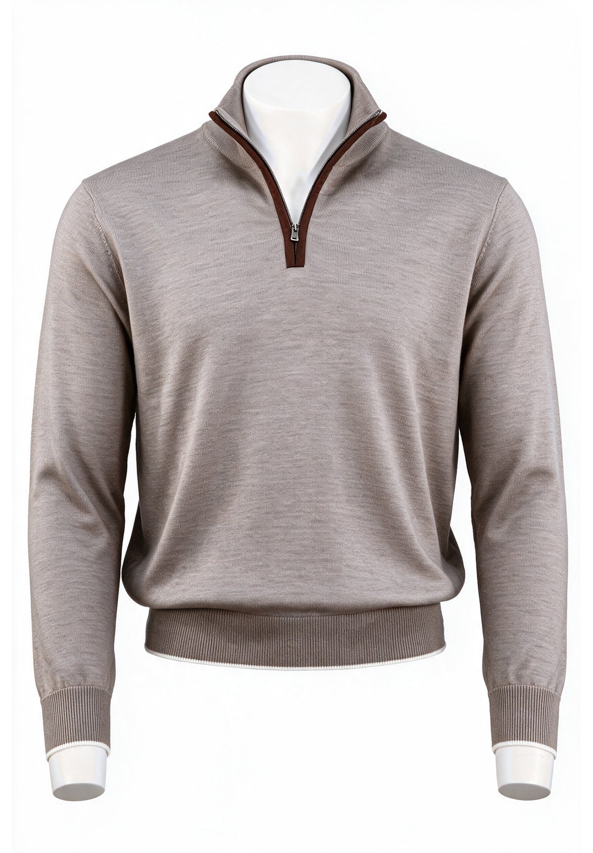 Paul & Shark Xsoft Wool Half-Zip, Beige | Mondo Uomo Naples FL
