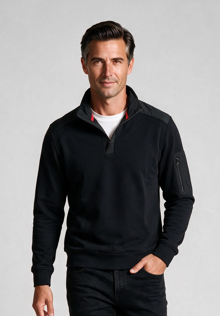 Paul & Shark Xsoft Fleece Half-Zip, Black — model detail