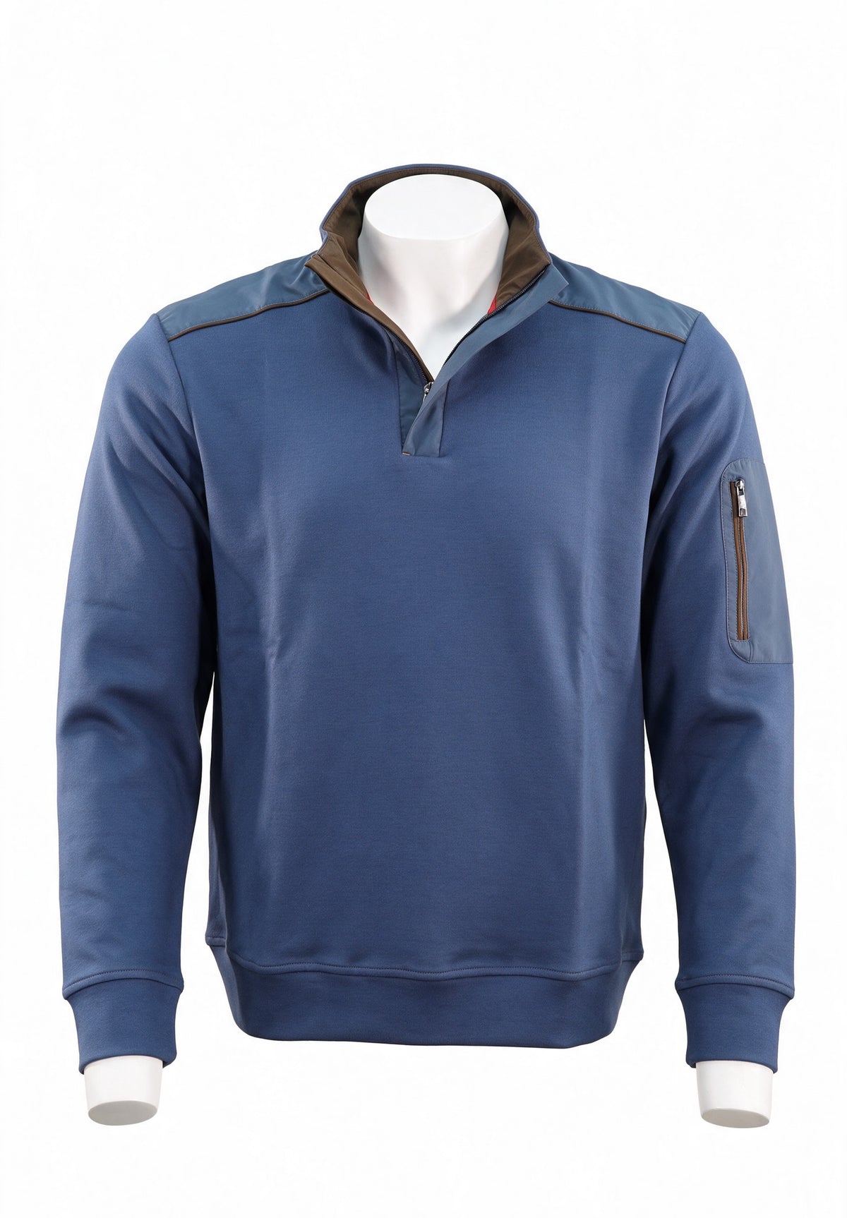 Paul & Shark Xsoft Fleece Half-Zip, Cadet Blue | Mondo Uomo Naples FL