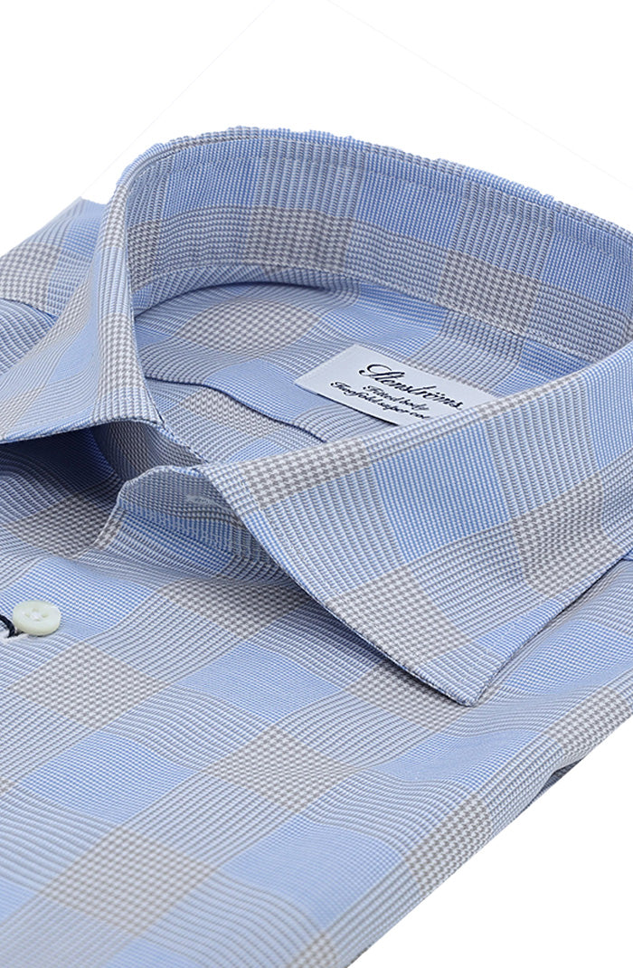 Blue Checked Twill Shirt