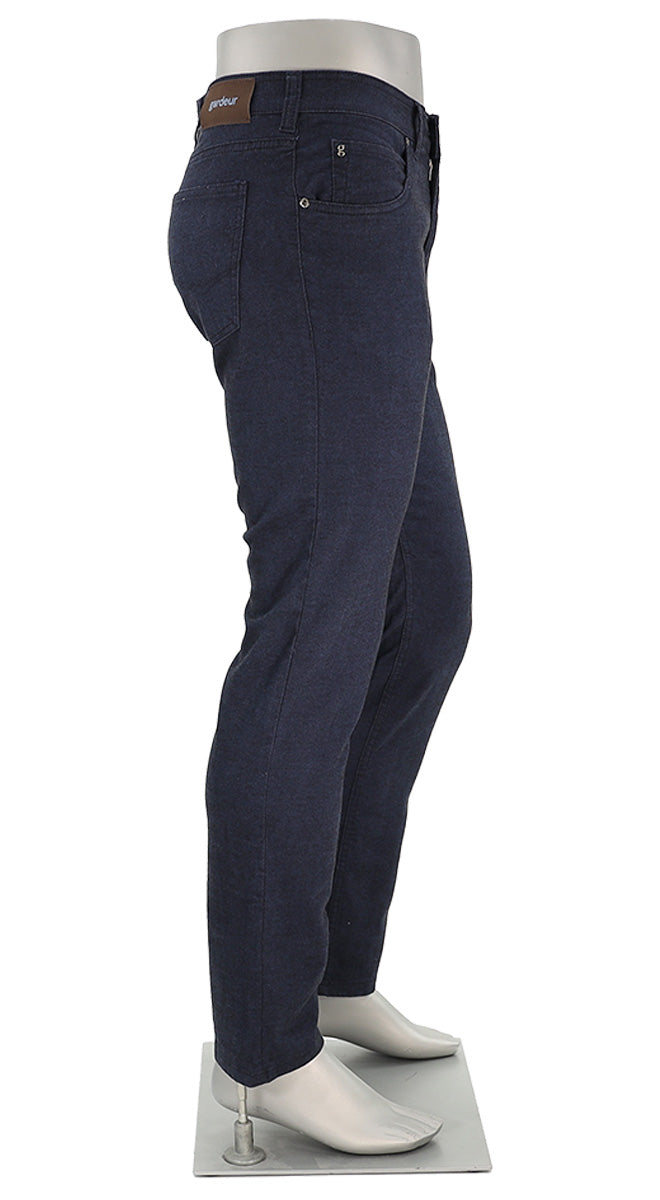 Gardeur Bill Business Hero Pants For Men In Deep Blue Side View - Mondo Uomo