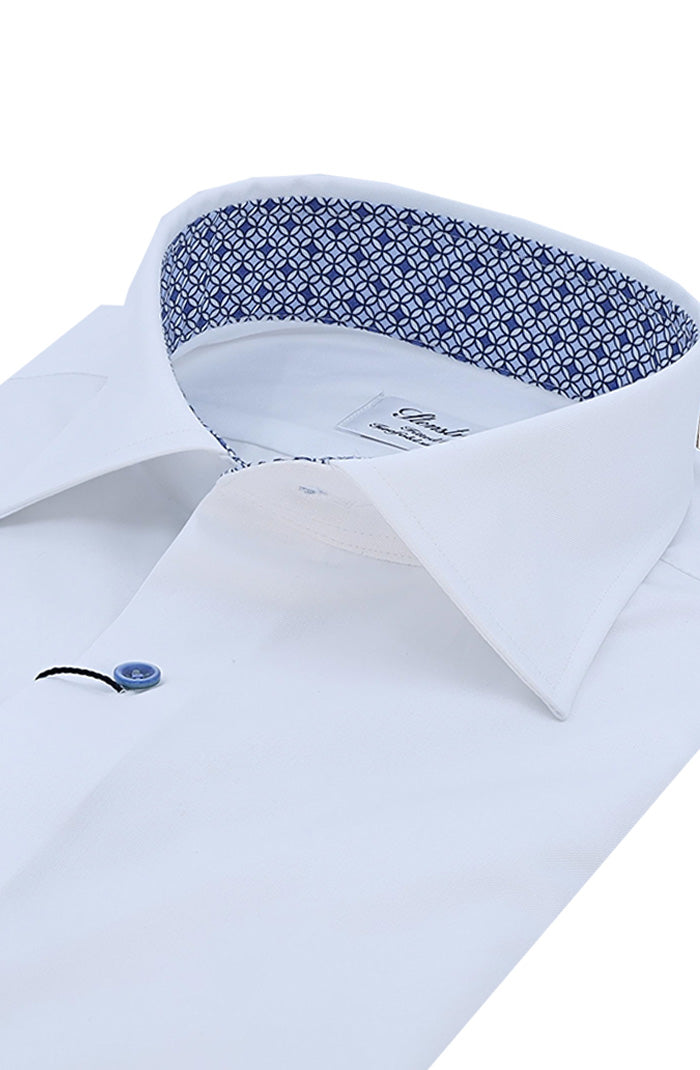 Stenstroms White Contrast Twill Shirt