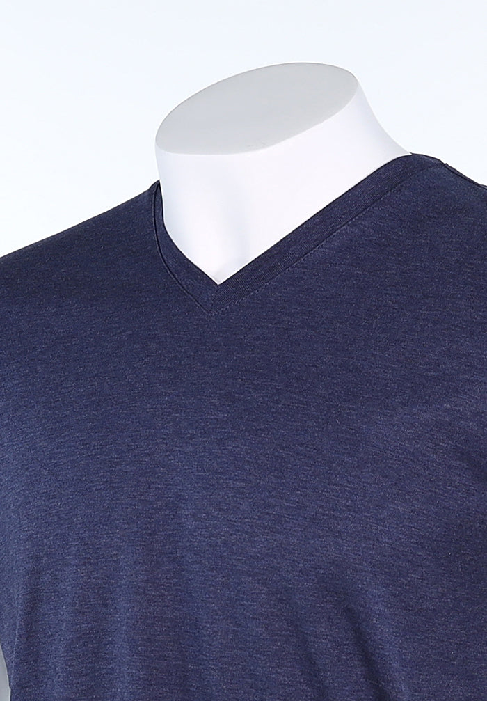 Raffi Aqua Cotton Noah V-Neck Tee in Ocean – view 2 #Color_Ocean