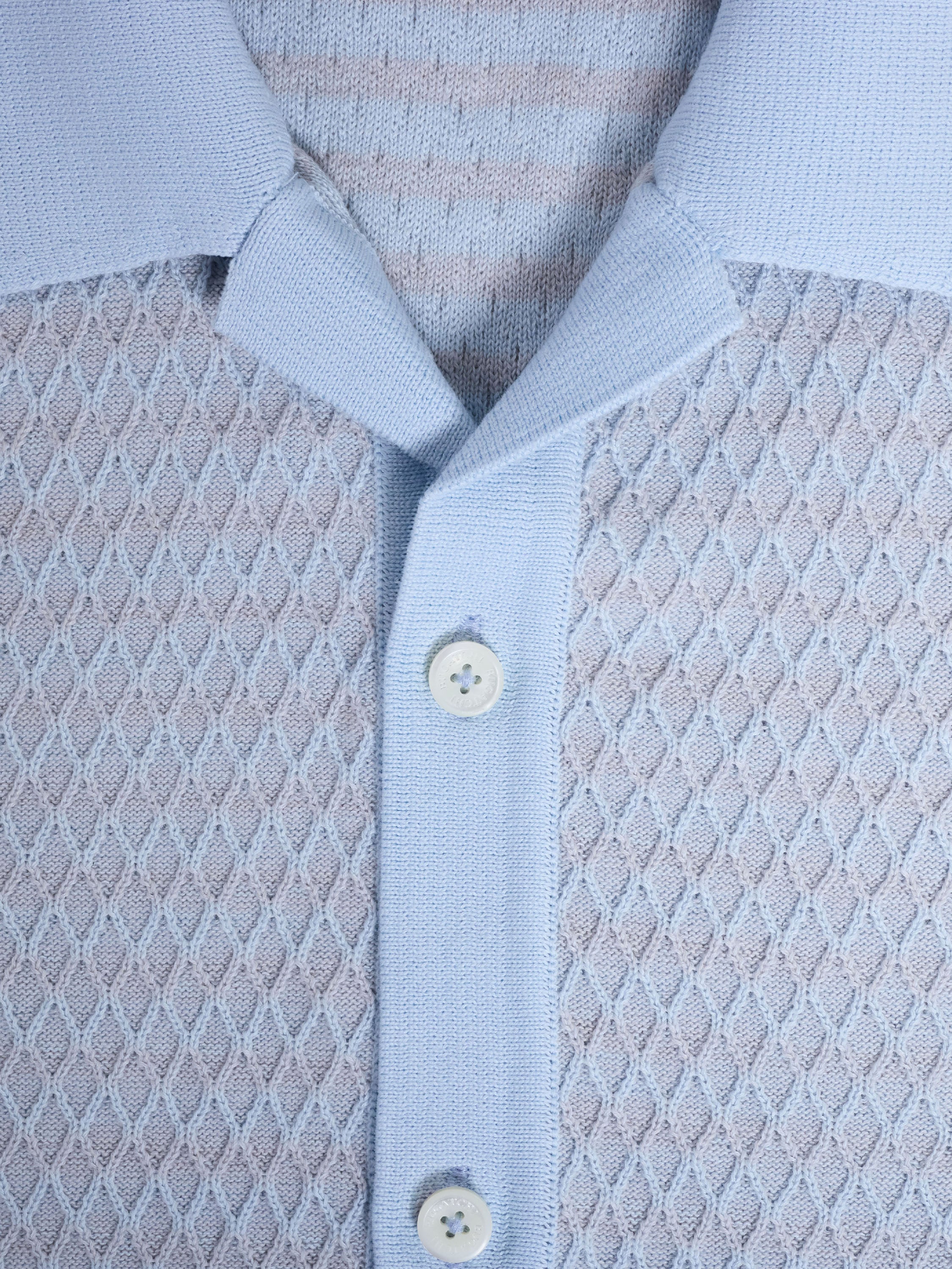 Bugatchi S/S Full Button Shirt, Hazy Blue