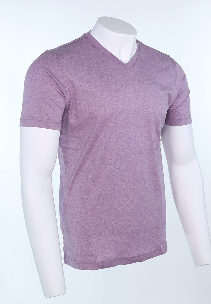 Raffi Aqua Cotton Noah V-Neck Tee in Lilac – view 4 #Color_Lilac