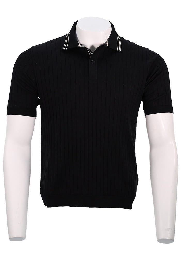 Paul & Shark S/S Flat Rib Polo, Black