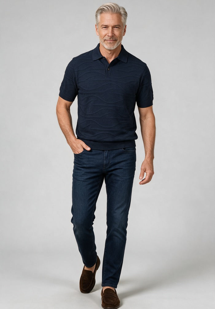 Paul & Shark Cotton Polo — worn with denim