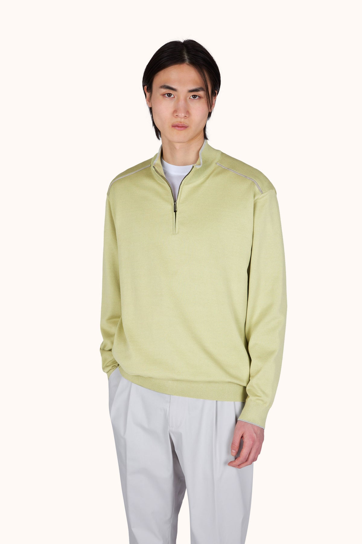 Paul & Shark Quarter Zip Sweater, Sage – view 4