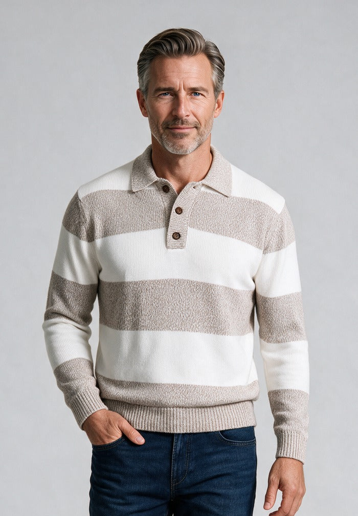 Paul & Shark L/S Polo, Cream — model detail
