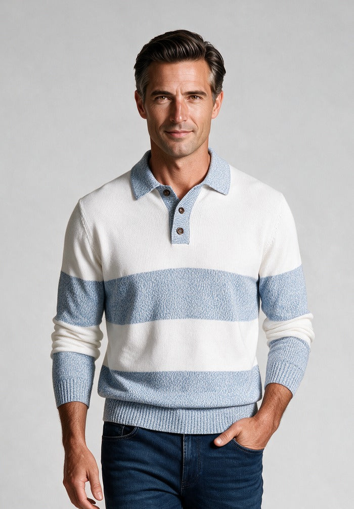 Paul & Shark L/S Polo, Blue — model detail
