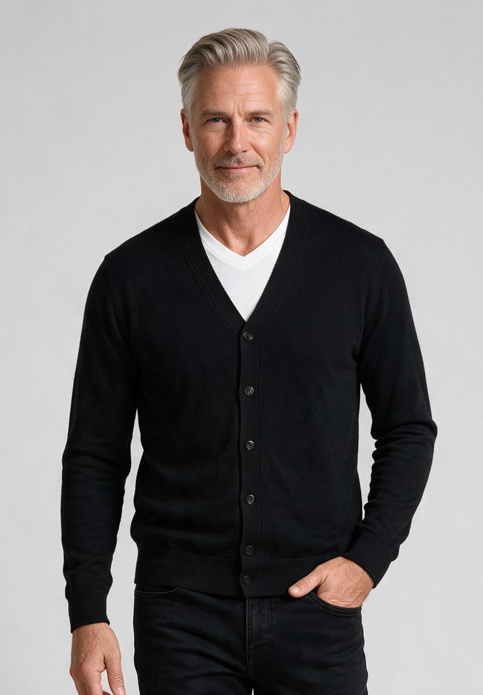 Paul & Shark Cardigan, Black — model detail