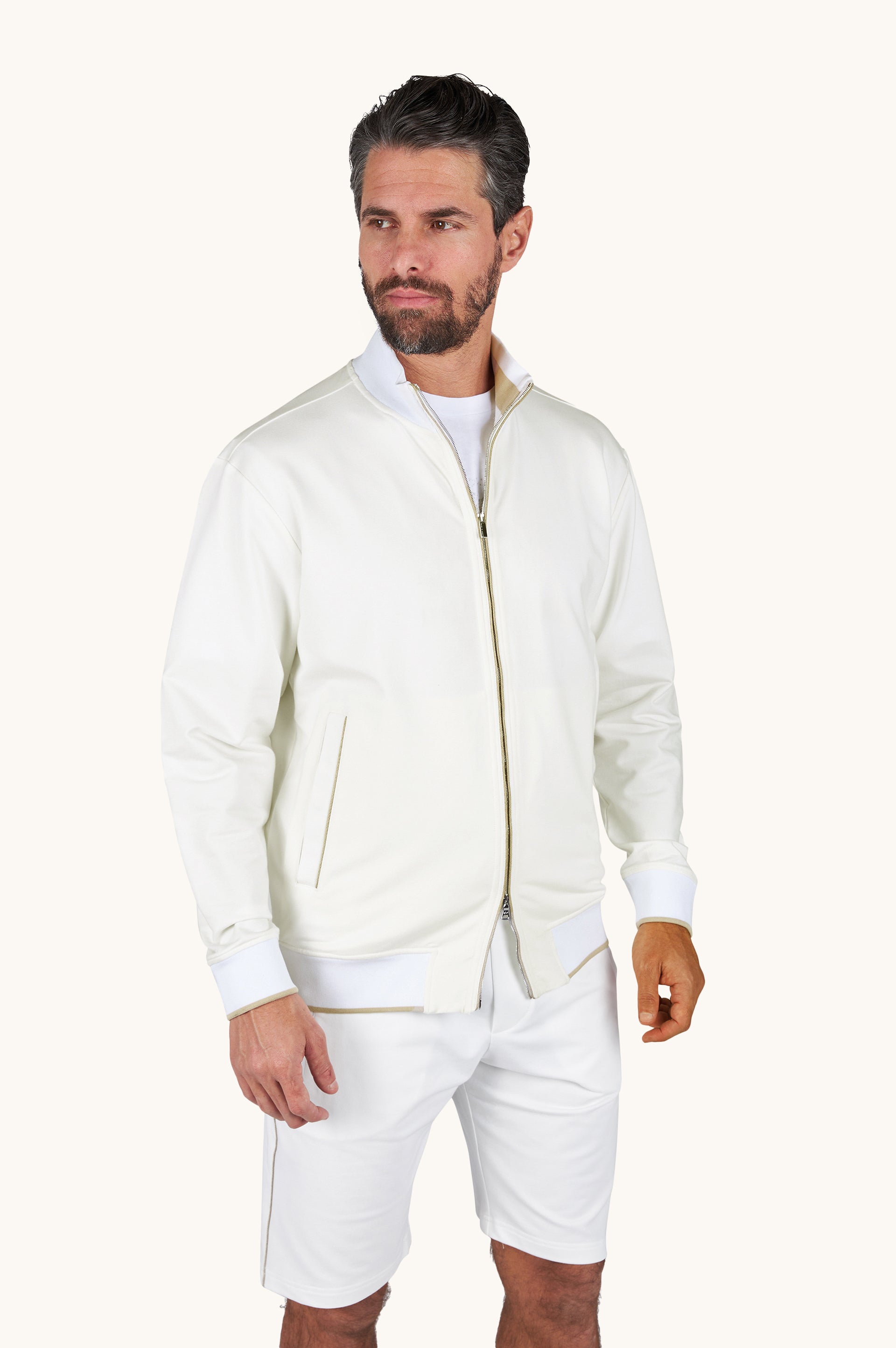Paul & Shark Full Zip Sweater, Cream – view 4