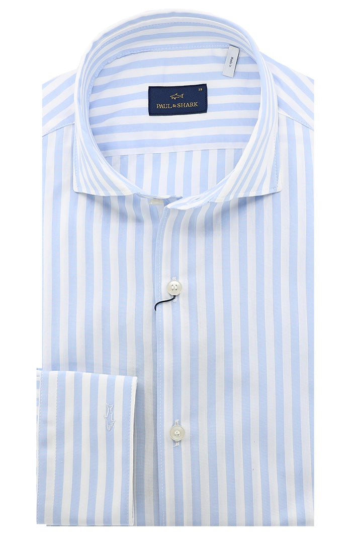 Paul & Shark Long Sleeve Shirt, Blue Stripe