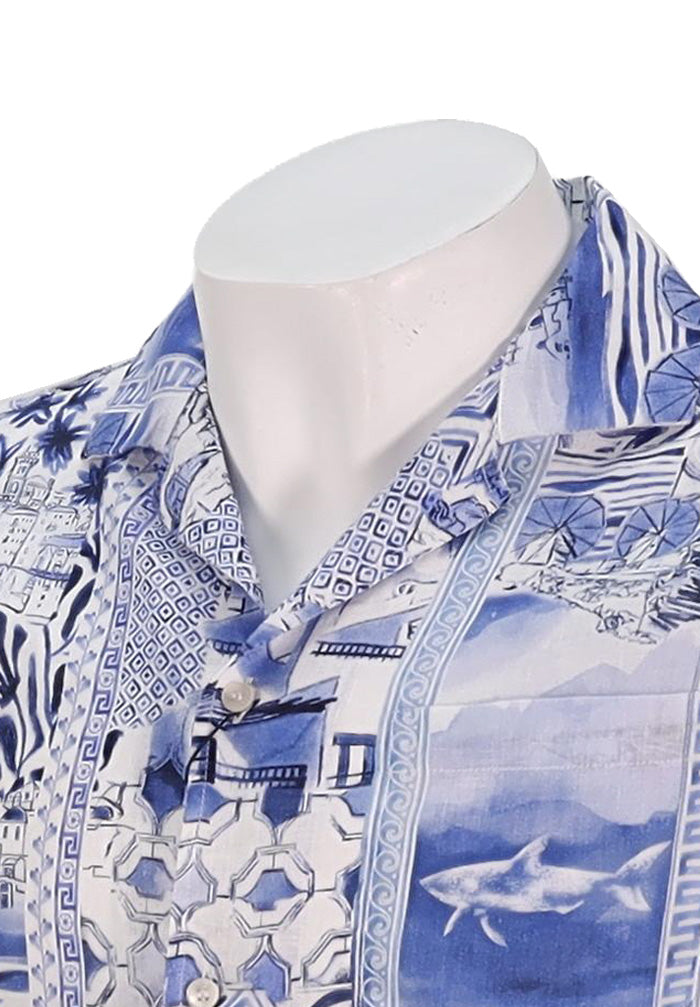 Paul & Shark Linen Shirt, Blue Coastal