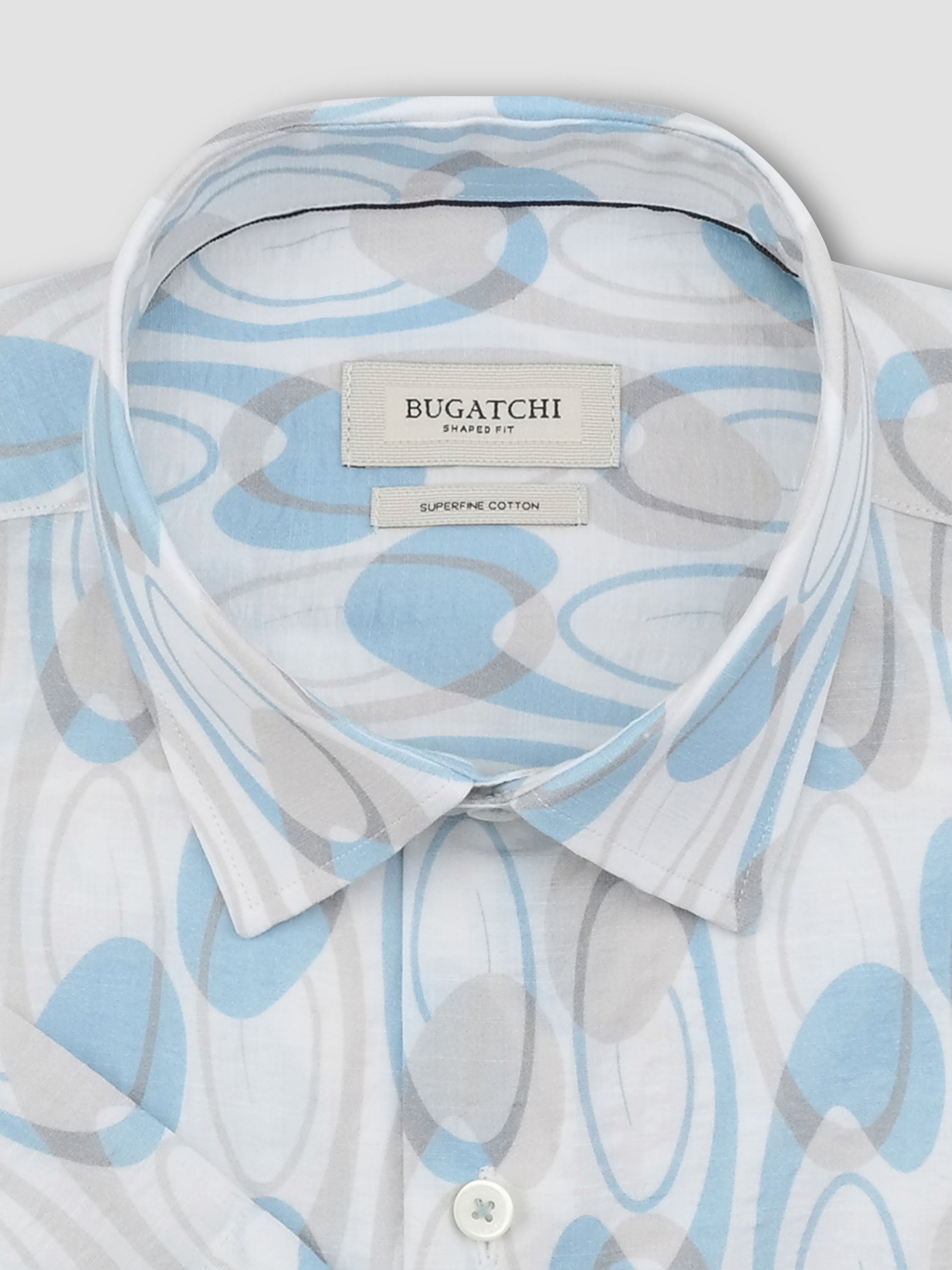 Bugatchi Seersucker S/S Shirt, Hazy Blue