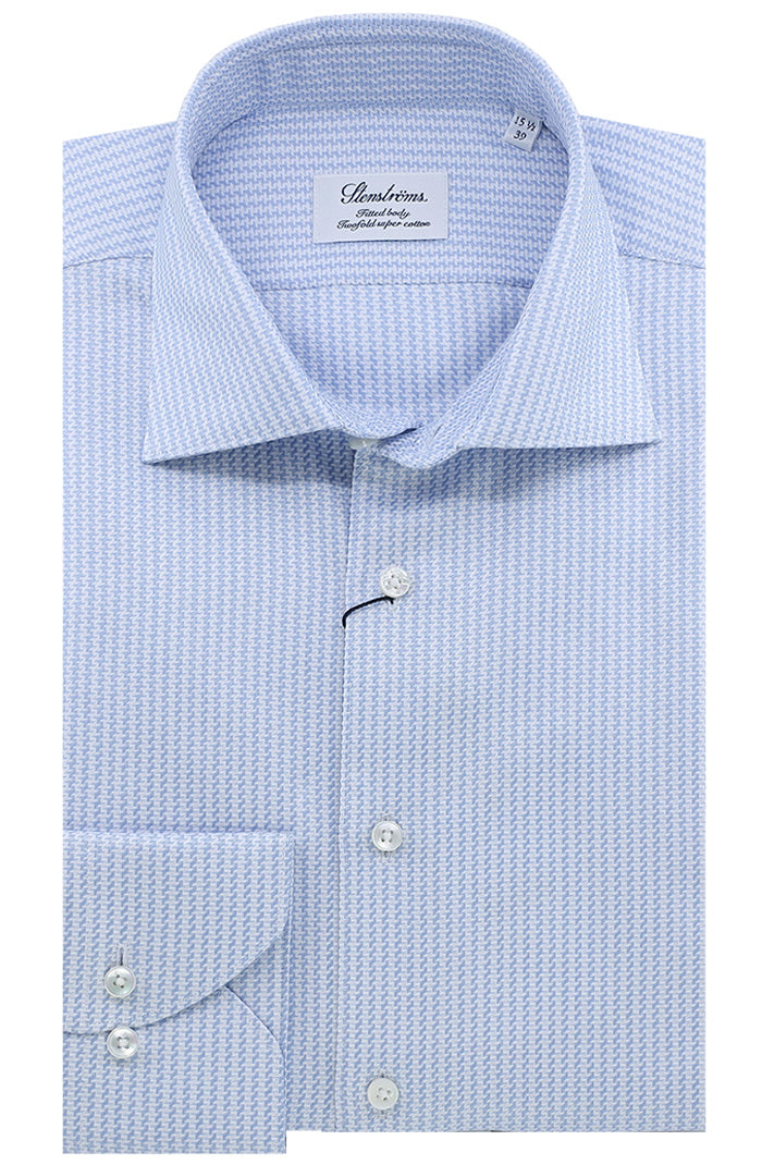 Blue Checked Twill Shirt