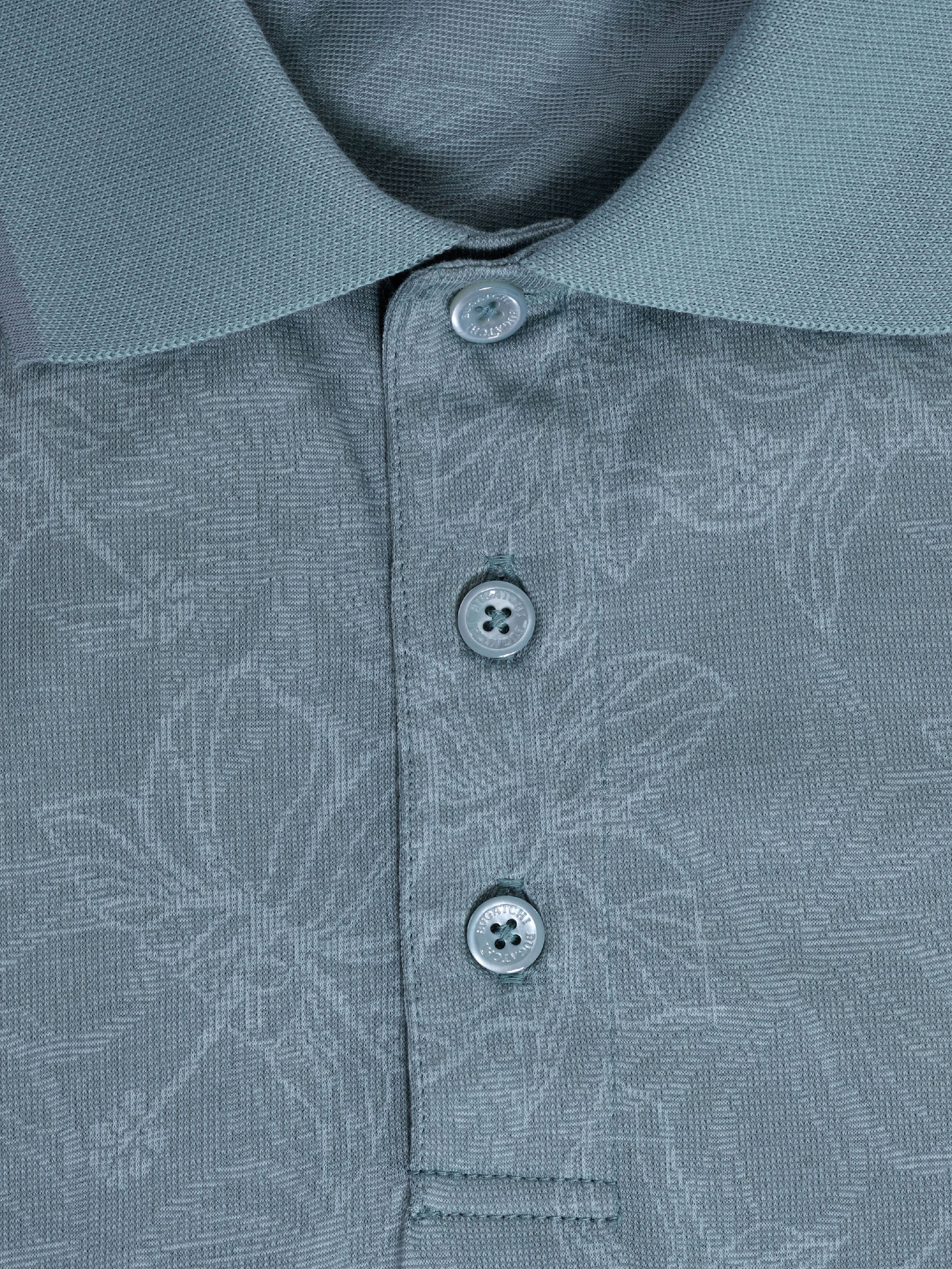 Bugatchi S/S 3 Button Polo, Seafoam