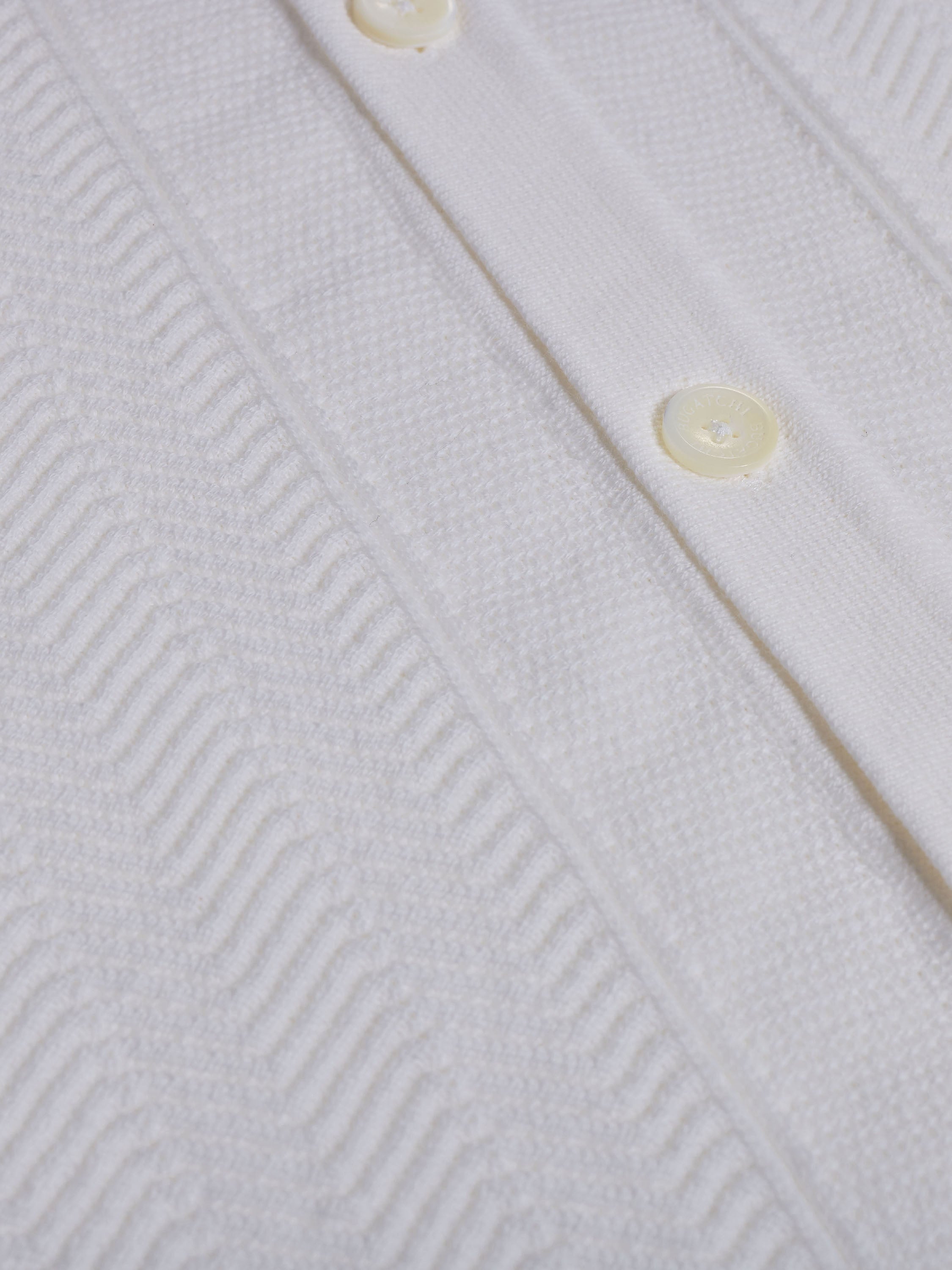 Bugatchi S/S Full Button Sweater, Chalk