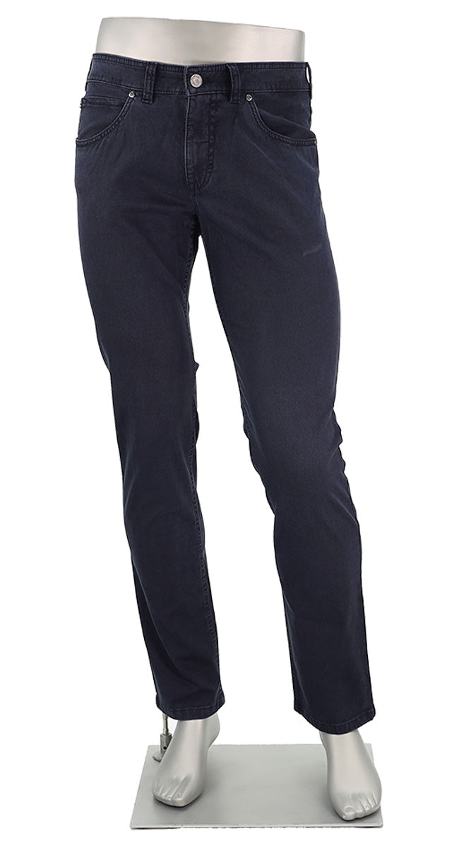 Gardeur Bill Printed Cotton Pant | Navy