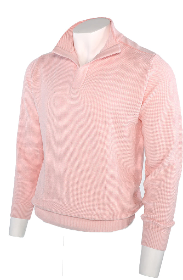 St. Croix Open Mock Crystal Stitch Sweater, PINK