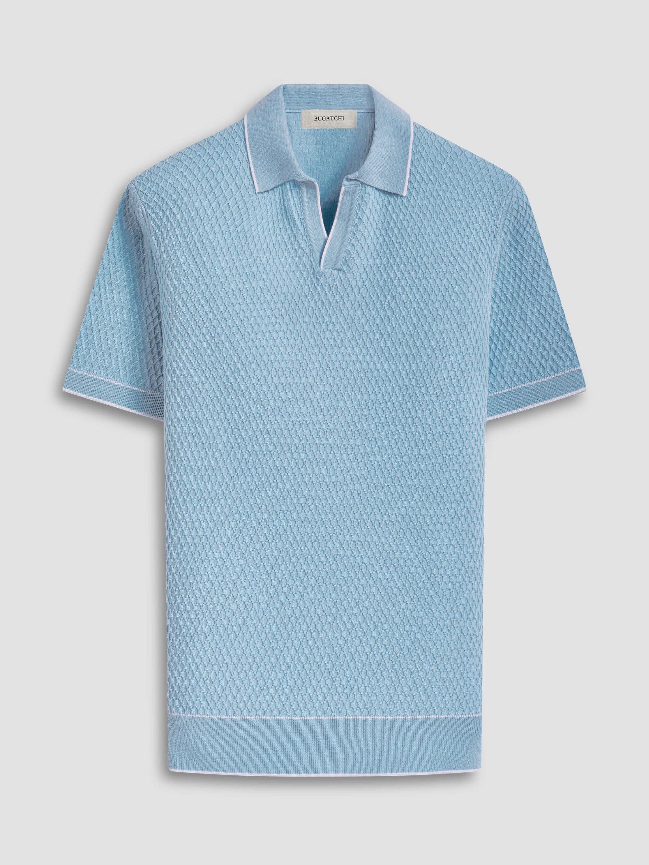 Honeycomb Stitch Johnny Collar Polo