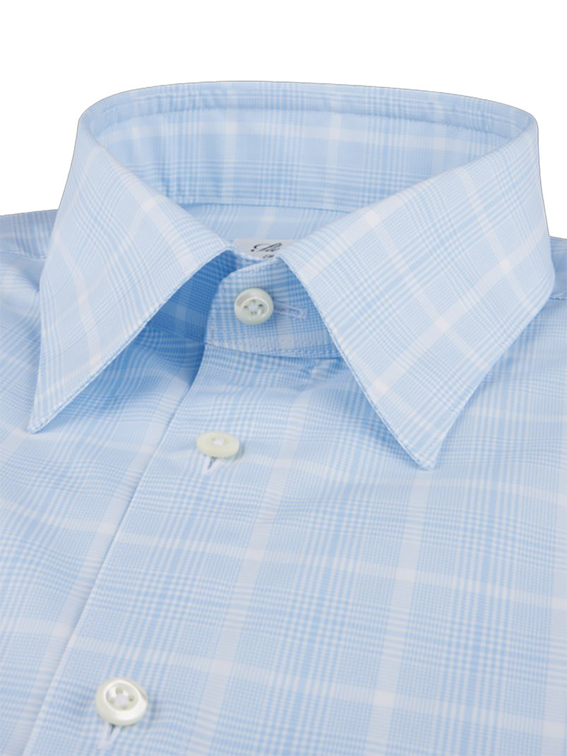 Stenstroms Blue Checked Poplin Shirt Fitted