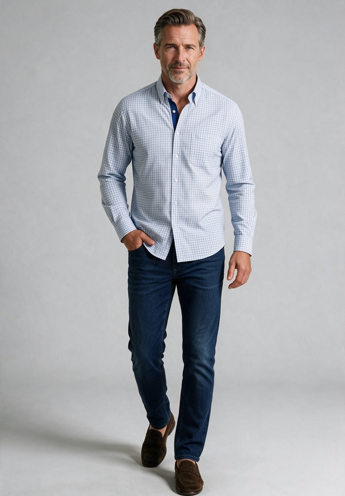 Cotton Twill Shirt — worn with denim