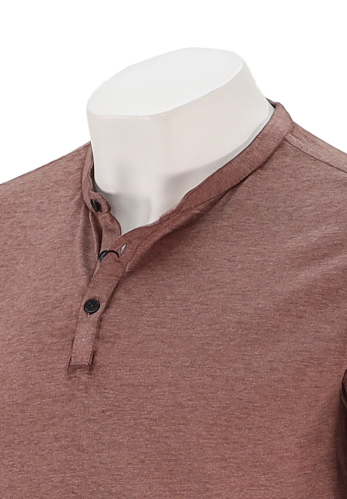 Duke Short Sleeve Henley | Worn Mauve