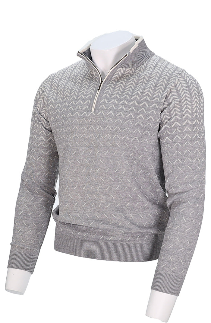 St. Croix Zip Mock Solid with Detail Grey