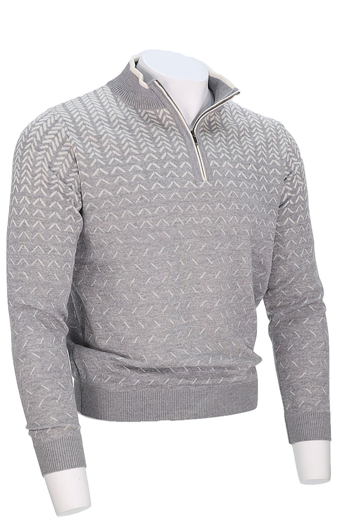 St. Croix Zip Mock Solid with Detail Grey