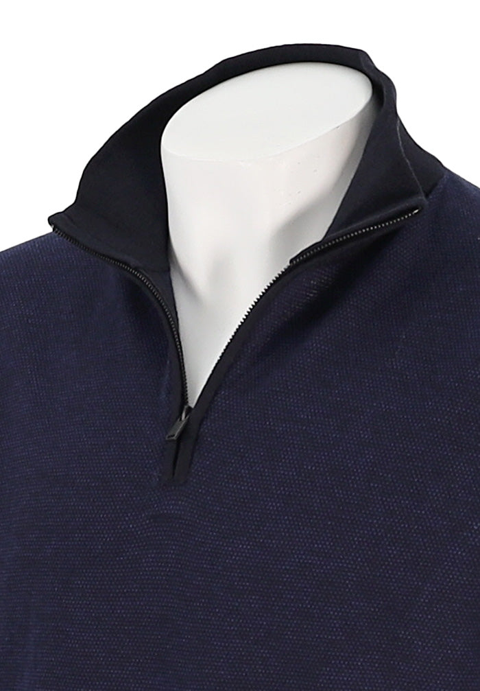 John Varvatos Grand Birsdeye Half Zip Sweater