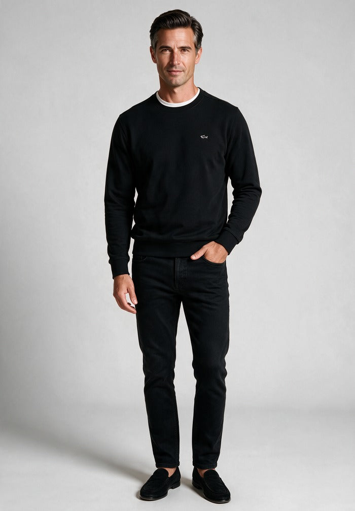 Paul & Shark Long Sleeve Crewneck — worn with black denim