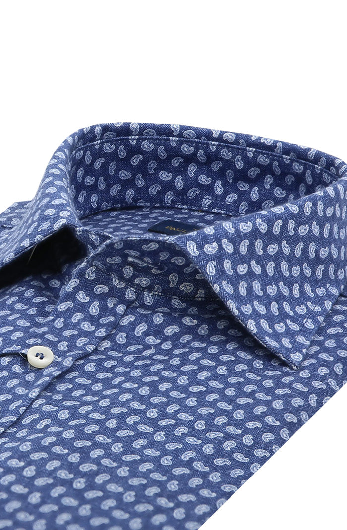 Paul & shark Cotton poplin printed shirt For Men in Blue And White 15313060CF