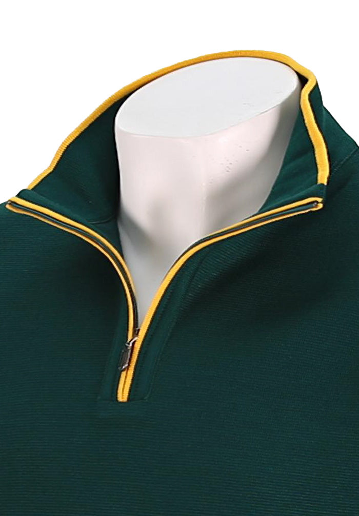 St. Croix Zip Mock w/ Tipping, EMERALD