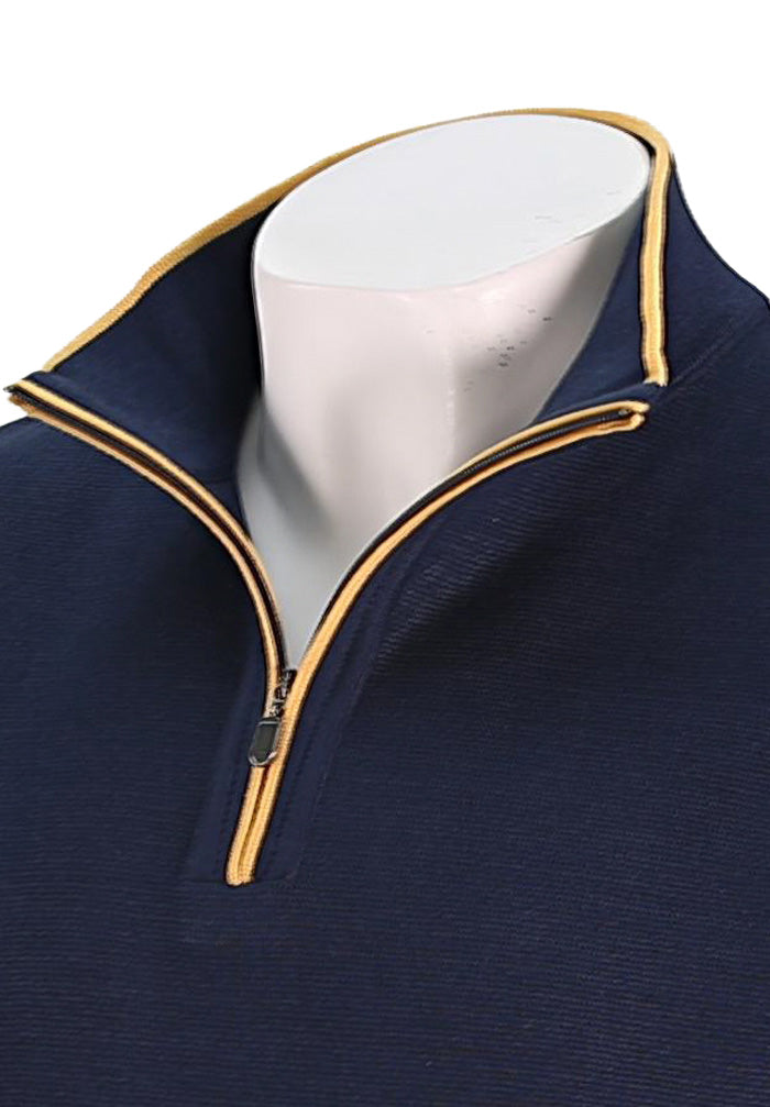 St. Croix Zip Mock w/ Tipping, SEAPORT NAVY