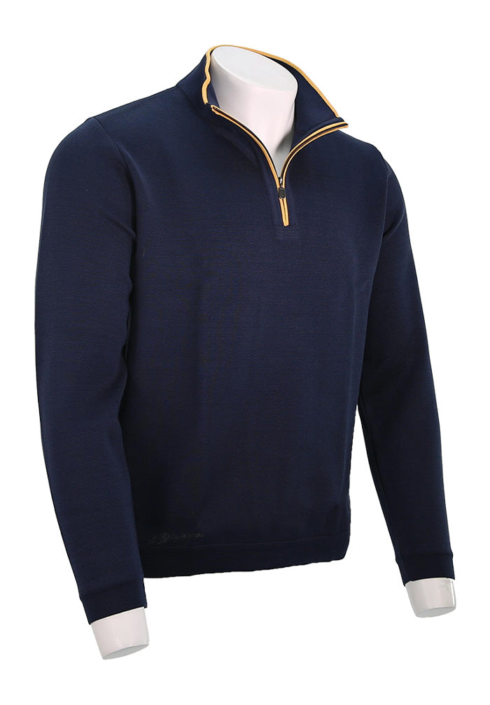 新品 SY32 GOLF NECK GRAPHIC HALF-ZIP MOCK St. Croix Zip Mock w/ Tipping, SEAPORT NAVY