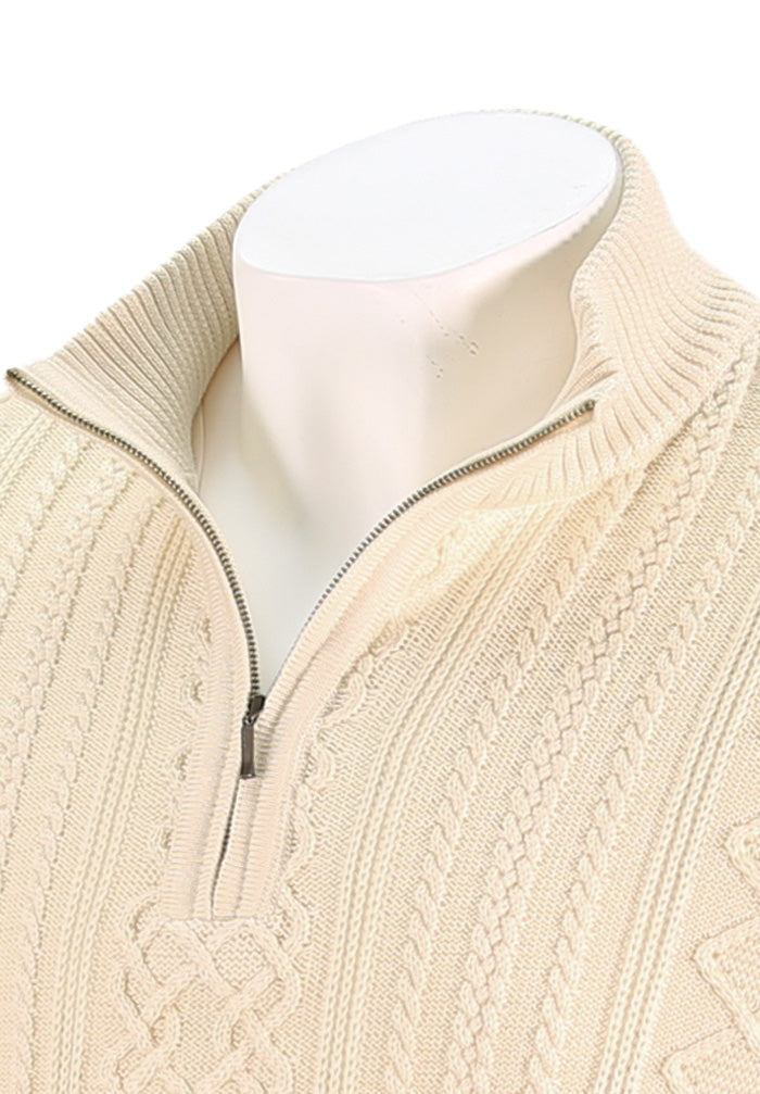 St. Croix Long Sleeve Zip Mock, SOFT BUTTER