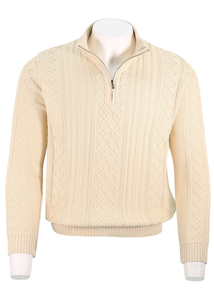 St. Croix Long Sleeve Zip Mock, SOFT BUTTER