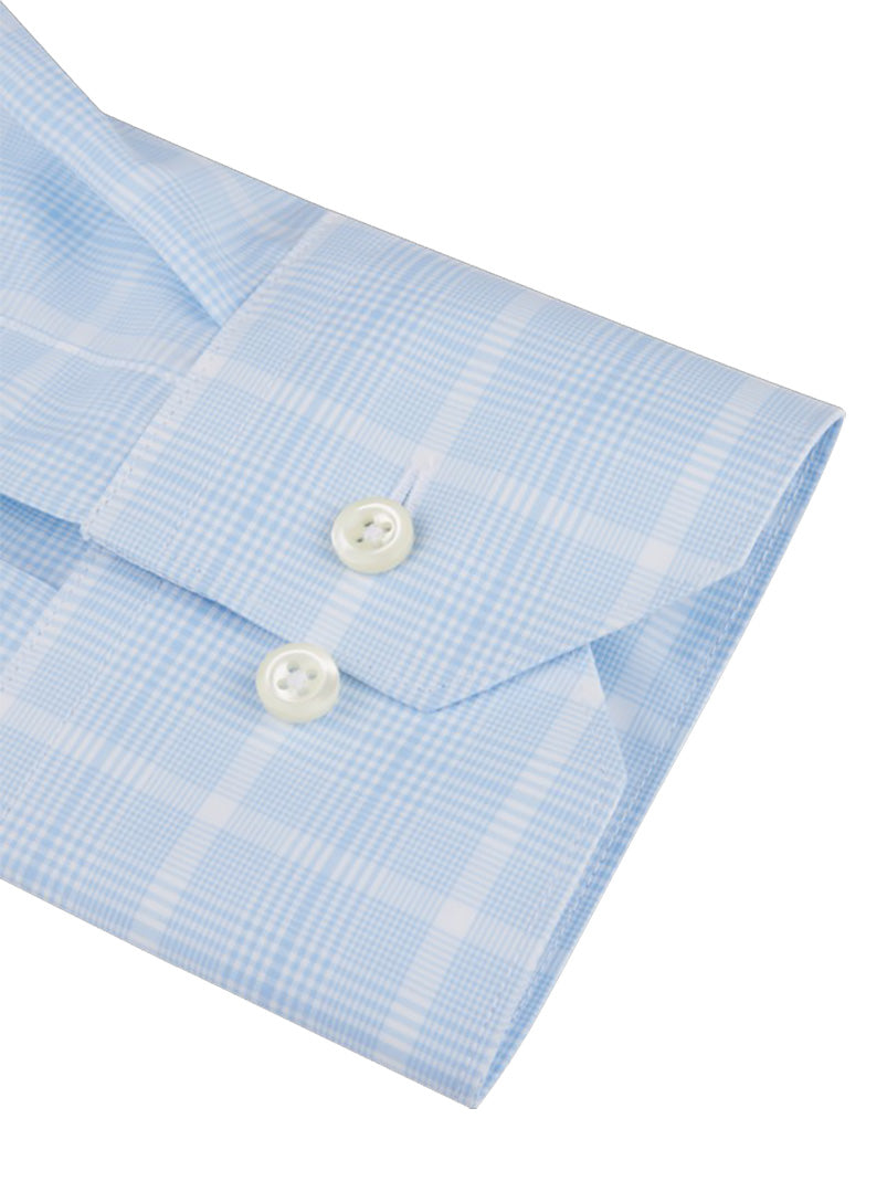 Stenstroms Blue Checked Poplin Shirt Fitted