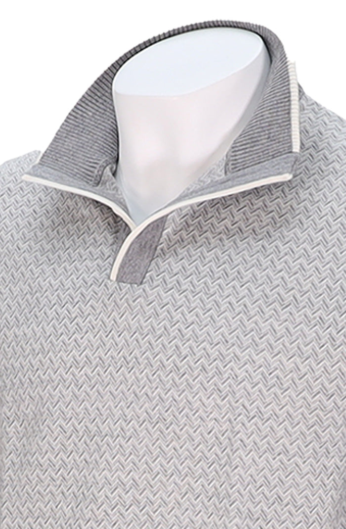 St. Croix Open Mock Wool Sweater - Grey