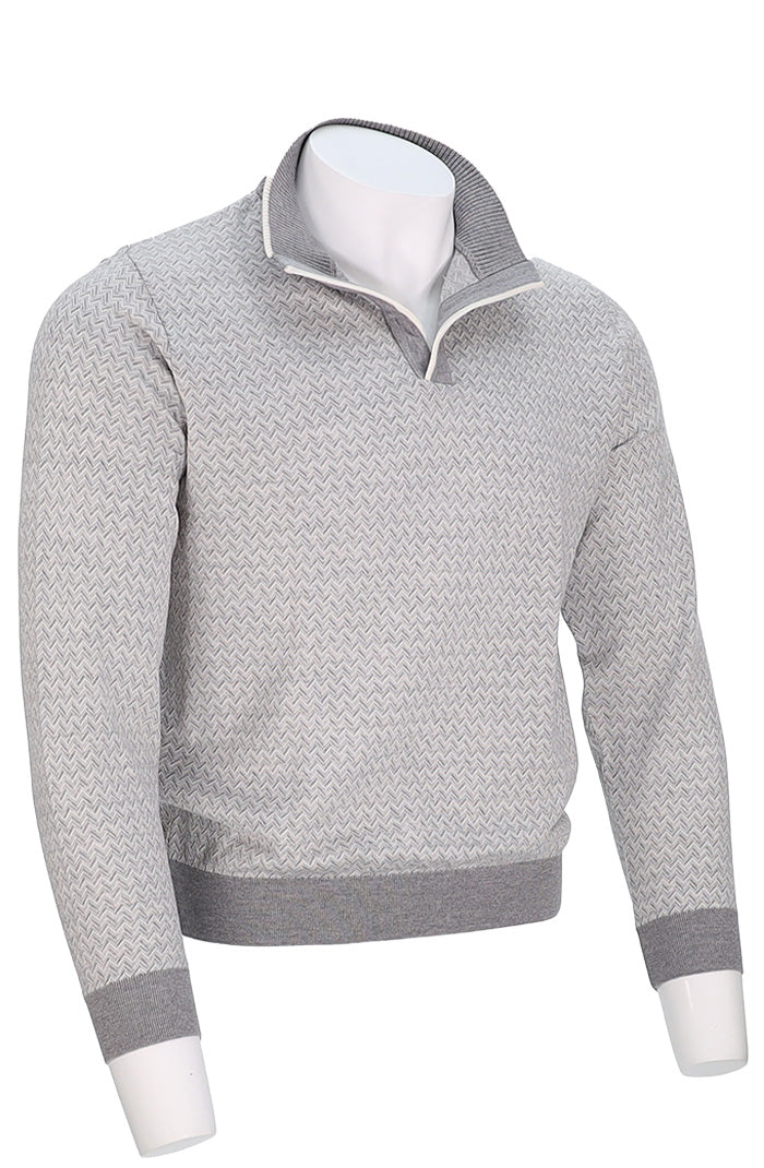 St. Croix Open Mock Wool Sweater - Grey